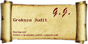 Greksza Judit névjegykártya